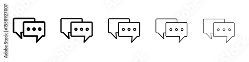 Chat Icon Single vector thin outline style sign