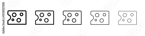 cheese icon vector thin outline style sign