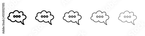chat icon vector thin outline style sign