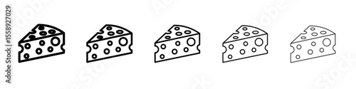 cheese icon vector thin outline style sign