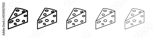 cheese icon vector thin outline style sign