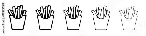 chips icon vector thin outline style sign