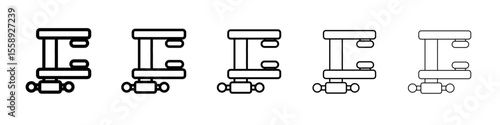 clamp icon vector thin outline style sign