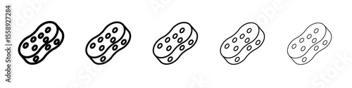 Cleaning sponge icon vector thin outline style sign