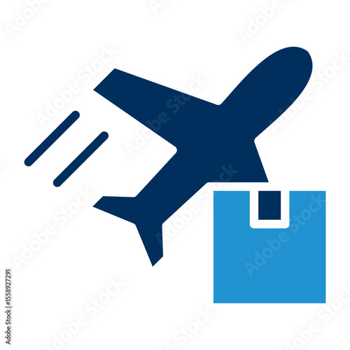 Air Cargo Blue Color Icon