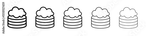 cloud server icon vector thin outline style sign