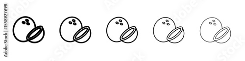 coconut icon vector thin outline style sign