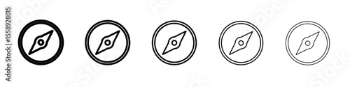 compass icon vector thin outline style sign