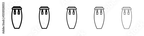 Conga drum icon vector thin outline style sign