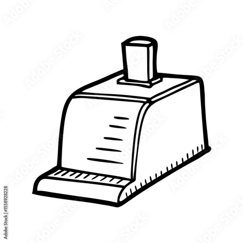 Classic dustpan for cleaning with handle in black and white  