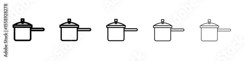 cooker icon vector thin outline style sign