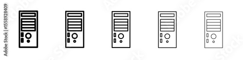 cpu icon vector thin outline style sign