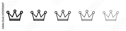 crown icon vector thin outline style sign