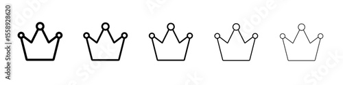 Obraz na plátně crown icon vector thin outline style sign