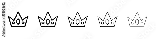 crown icon vector thin outline style sign