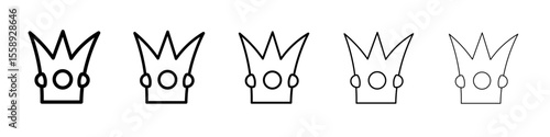 crown icon vector thin outline style sign