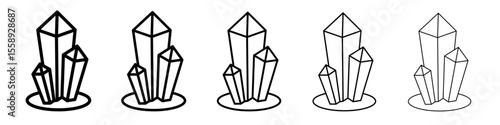 crystal icon vector thin outline style sign