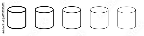 cylinder icon vector thin outline style sign