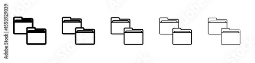 Data synchronization icon vector thin outline style sign