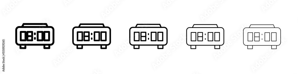 digital clock icon vector thin outline style sign digital clock icon vector thin outline style sign