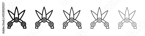 Diamond star icon vector thin outline style sign