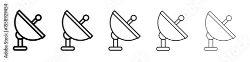 dish icon vector thin outline style sign