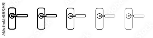 Door knob icon vector thin outline style sign