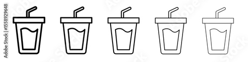 drink icon vector thin outline style sign