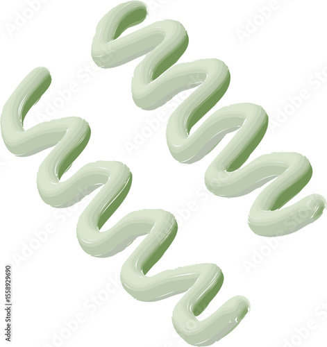 A sweet and playful of icing-style squiggle elements in green yellow shades