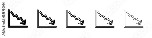 econimic loss icon vector thin outline style sign