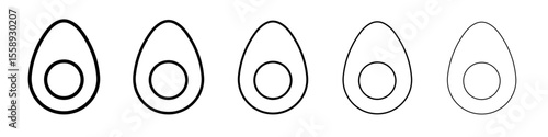 egg icon vector thin outline style sign