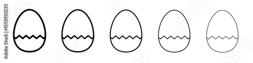 egg icon vector thin outline style sign