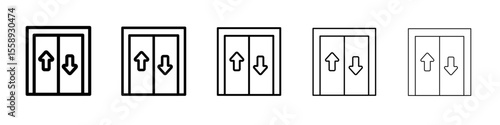 Elevator lift icon vector thin outline style sign
