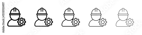 engineering service icon vector thin outline style sign