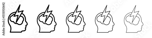 Epilepsy icon vector thin outline style sign