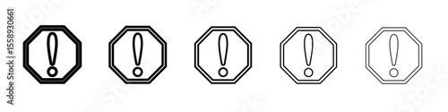 error icon vector thin outline style sign