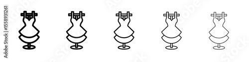 Fashion boutique icon vector thin outline style sign