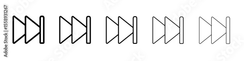 Fast Forward Icon Single vector thin outline style sign