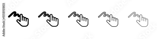finger sign icon vector thin outline style sign
