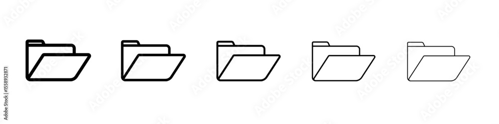 Folder Icon Single vector thin outline style sign Folder Icon Single vector thin outline style sign