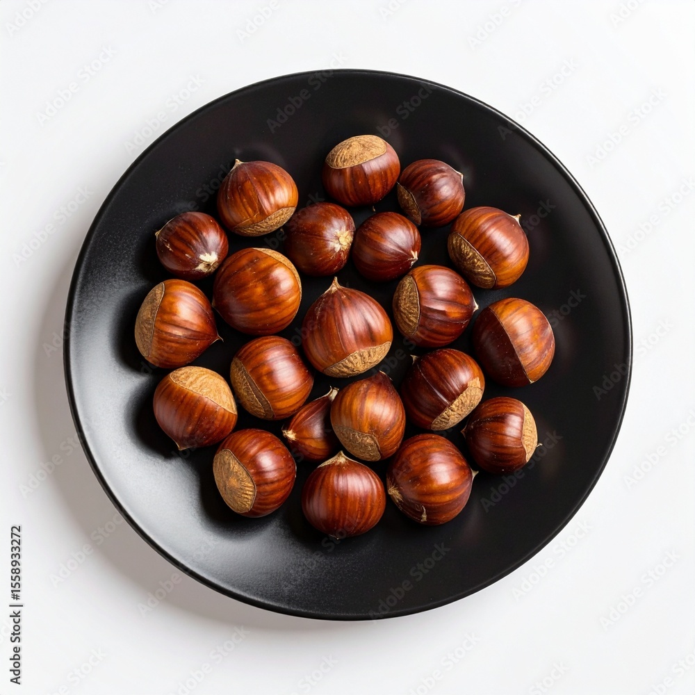 Obraz premium Shiny Chestnuts Neatly Arranged