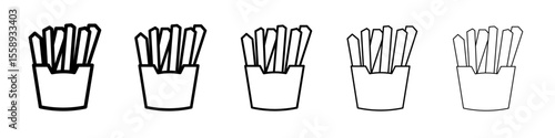 fries icon vector thin outline style sign