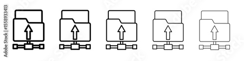 ftp icon vector thin outline style sign
