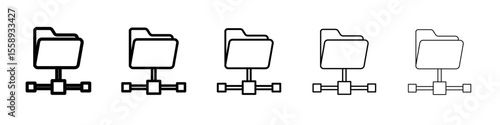 FTP navigate up icon vector thin outline style sign