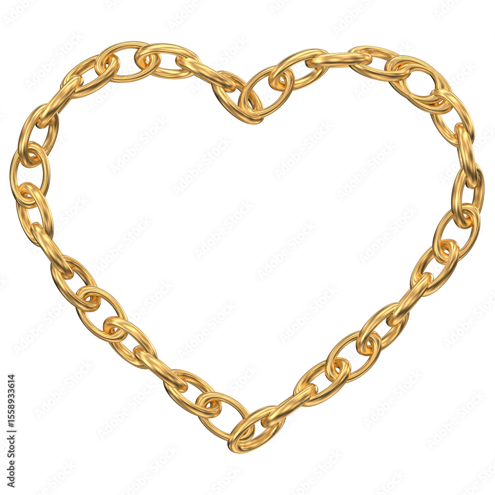 Gold Chain Heart: Luxury Jewelry Design Element Gold Chain Heart: Luxury Jewelry Design Element
