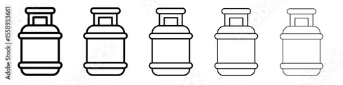 gas cylinder icon vector thin outline style sign