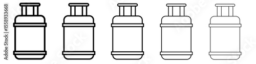 gas cylinder icon vector thin outline style sign