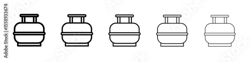 Gas cylinder icon vector thin outline style sign