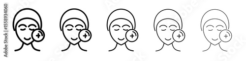 Glowing Skin Icon Single vector thin outline style sign