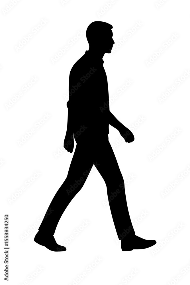 Black silhouette of person walking, isolated
Black silhouette of person walking, isolated